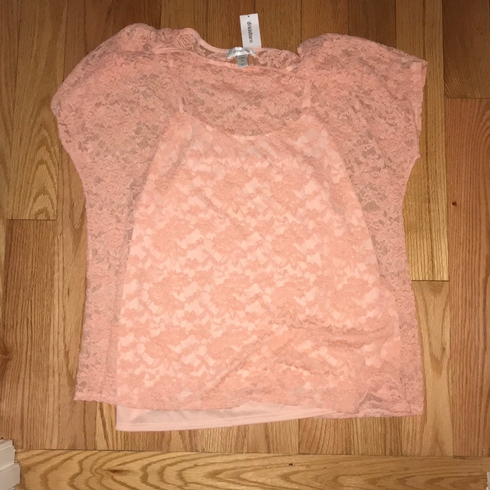 NWT Dressbarn Lace Top with Tank Top